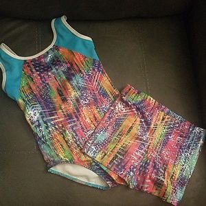 Gymnastics leotard w/shorts
